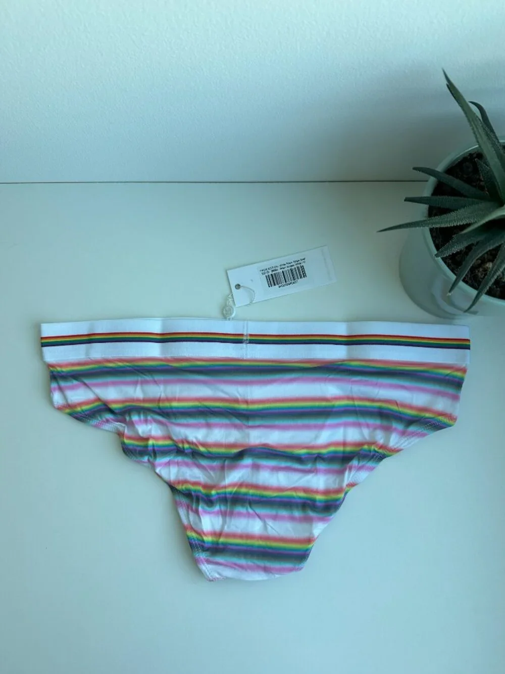 Parke & Ronen - Low Rise Brief - White Prism Stripe (M)